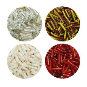 Uzun Boru Kesme Boncuk Çap 2mm Uzunluk 10 mm - 4 Renk - Toplam 80 Gram - BNC434