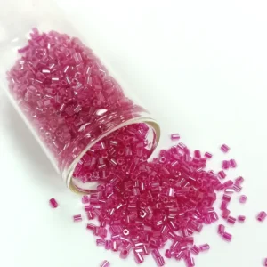 Kesme Cam Boncuk 2mm - 20 Gram - Şeffaf Koyu Pembe -BNC346