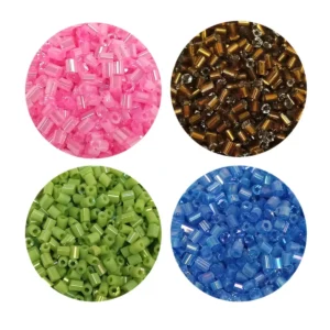 Kesme Cam Boncuk 2mm - 4 Renk - Toplam 80 Gram - BNC440