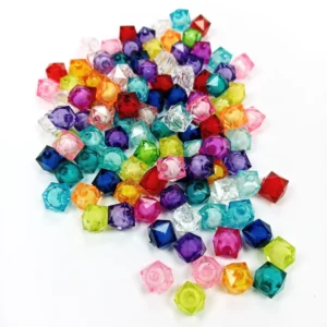 Küp Boncuk İçten Boncuklu Bileklik Çanta Boncuğu 10 mm 50 gr Karışık Renk - BNC447