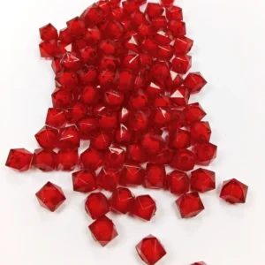 Küp Boncuk İçten Boncuklu Bileklik Çanta Boncuğu 10 mm 50 gr Kırmızı - BNC448