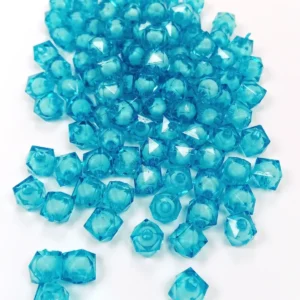 Küp Boncuk İçten Boncuklu Bileklik Çanta Boncuğu 10 mm 50 gr Gök Mavi - BNC449