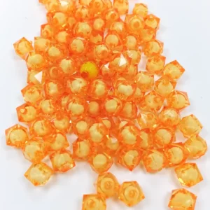 Küp Boncuk İçten Boncuklu Bileklik Çanta Boncuğu 10 mm 50 gr Turuncu - BNC452