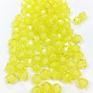 Küp Boncuk İçten Boncuklu Bileklik Çanta Boncuğu 10 mm 50 gr Sarı - BNC454