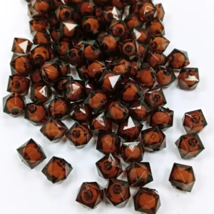 Küp Boncuk İçten Boncuklu Bileklik Çanta Boncuğu 10 mm 50 gr Kahverengi - BNC455