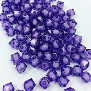 Küp Boncuk İçten Boncuklu Bileklik Çanta Boncuğu 10 mm 50 gr Eflatun - BNC458