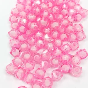 Küp Boncuk İçten Boncuklu Bileklik Çanta Boncuğu 10 mm 50 gr Pembe - BNC459