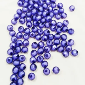 Dünya Boncuk İçten Boncuklu Bileklik Çanta Boncuğu 10 mm 50 gr Eflatun - BNC461