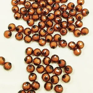 Dünya Boncuk İçten Boncuklu Bileklik Çanta Boncuğu 10 mm 50 gr Kahverengi - BNC462