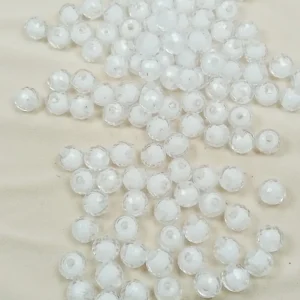 Dünya Boncuk İçten Boncuklu Bileklik Çanta Boncuğu 10 mm 50 gr Beyaz - BNC463