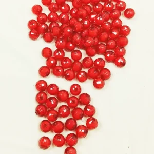 Dünya Boncuk İçten Boncuklu Bileklik Çanta Boncuğu 10 mm 50 gr Kırmızı - BNC466