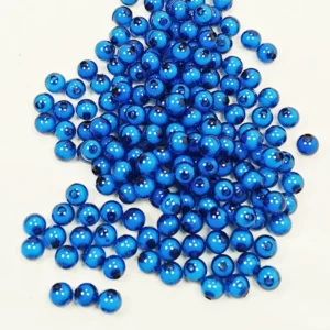 Yuvarlak Boncuk İçten Boncuklu Bileklik Çanta Boncuğu 8 mm 50 gr Mavi - BNC468