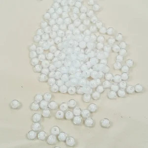 Yuvarlak Boncuk İçten Boncuklu Bileklik Çanta Boncuğu 8 mm 50 gr Beyaz - BNC470