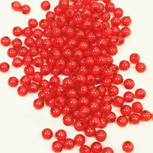Yuvarlak Boncuk İçten Boncuklu Bileklik Çanta Boncuğu 8 mm 50 gr Kırmızı - BNC473