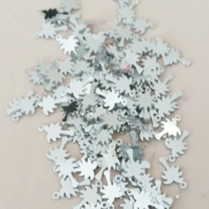 Oya Abiye Bileklik Kolye Pleksi Metalik Plastik Pul Gümüş Renk 8 gram 90 adet - BNC506