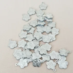 Oya Abiye Bileklik Kolye Pleksi Metalik Plastik Pul Gümüş Renk 8 gram 40 adet - BNC524