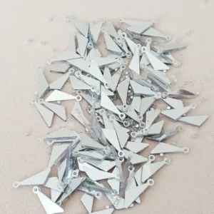 Oya Abiye Bileklik Kolye Pleksi Metalik Plastik Pul Gümüş Renk 8 gram 100 adet - BNC533