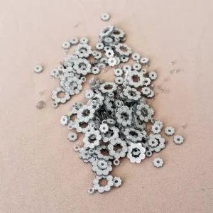 Oya Abiye Bileklik Kolye Pleksi Metalik Plastik Pul Gümüş Renk 24 gram 105 adet - BNC561