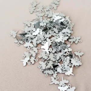 Oya Abiye Bileklik Kolye Pleksi Metalik Plastik Pul Gümüş Renk 24 gram 270 adet - BNC563