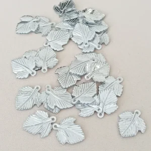 Oya Abiye Bileklik Kolye Pleksi Metalik Plastik Pul Gümüş Renk 24 gram 75 adet - BNC582