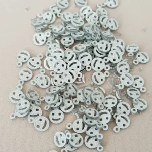 Oya Abiye Bileklik Kolye Pleksi Metalik Plastik Pul Gümüş Renk 24 gram 255 adet - BNC585