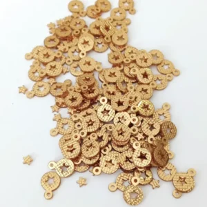 Oya Abiye Bileklik Kolye Pleksi Metalik Plastik Pul Altın Renk 8 gram 90 adet - BNC477