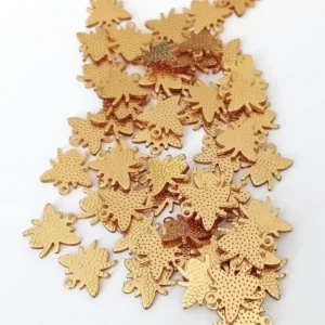 Oya Abiye Bileklik Kolye Pleksi Metalik Plastik Pul Altın Renk 8 gram 35 adet - BNC481