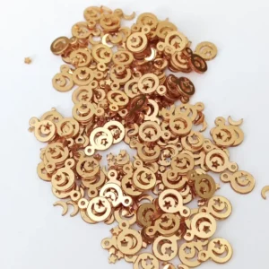 Oya Abiye Bileklik Kolye Pleksi Metalik Plastik Pul Altın Renk 8 gram 85 adet - BNC483