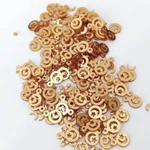 Oya Abiye Bileklik Kolye Pleksi Metalik Plastik Pul Altın Renk 24 gram 255 adet - BNC543