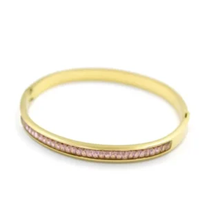 Baget Taşlı Bilezik - Pembe