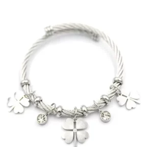 Yonca Charm Bilezik - Gümüş