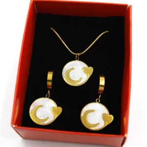 Hilal Kalp Set Kolye - Altın