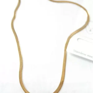 Uzun İtalyan Çelik Kolye-60cm - Altın