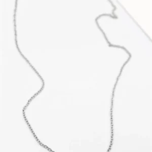 Çelik Zincir Kolye - 45 cm - Gümüş