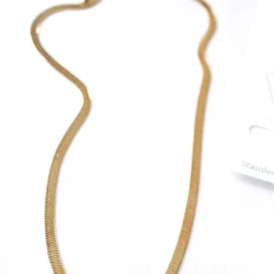 Kısa İtalyan Çelik Kolye-45 CM - Altın