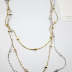 Çoklu Zincir Toplu Çelik Kolye - ÇOK RENKLİ