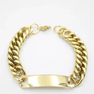 Plaka Zincir Bileklik - Altın