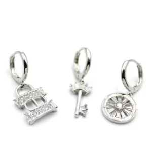 3'lü CD Küpe - Gümüş