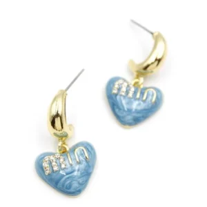 Mineli Kalp Küpe - Mavi