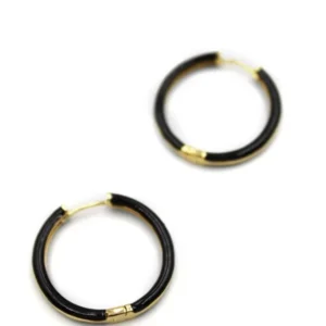 Mineli Halka Küpe - Siyah