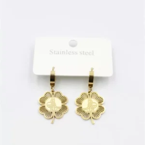 Tuğra Yonca Küpe - Altın