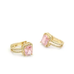 Taşlı Küpe - Pembe