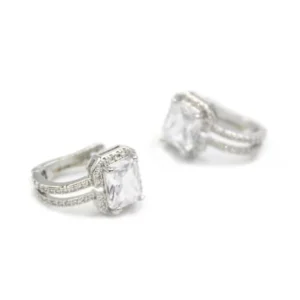 Taşlı Küpe - Beyaz