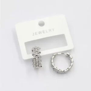 Taşlı Halka Küpe - Gümüş