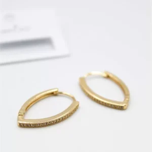 Oval Halka Küpe - Altın