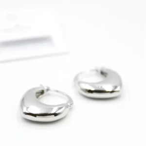 Oval Halka Küpe - Gümüş