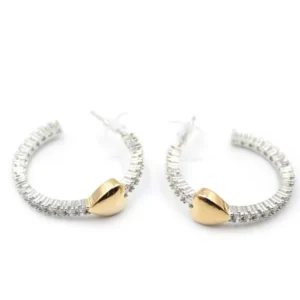 Kalp Halka Küpe - Gümüş