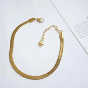 Çelik İtalyan Zincir Bileklik - Altın