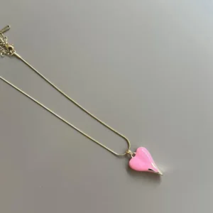Mineli Kalp Kolye - Pembe