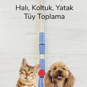 Kedi Köpek Sihirli Tüy Temizleme Fırçası 4 ü 1 Arada Döner Başlıklı